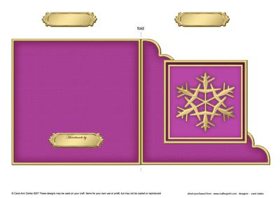 Xmas Snowflake Cut and Fold Corner Card