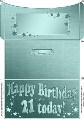 21st Birthday Metallic Age Money or Gift Wallet and Card