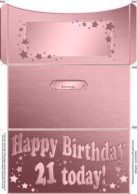 21st Birthday Metallic Age Money or Gift Wallet and Card