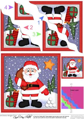 Xmas Santa Wavy Corner Side Stacker Topper