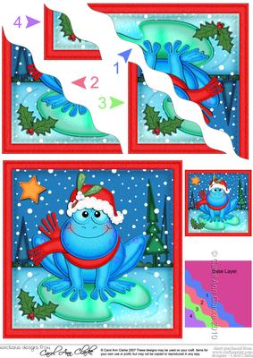 Xmas Freddy Frog Wavy Corner Side Stacker Topper