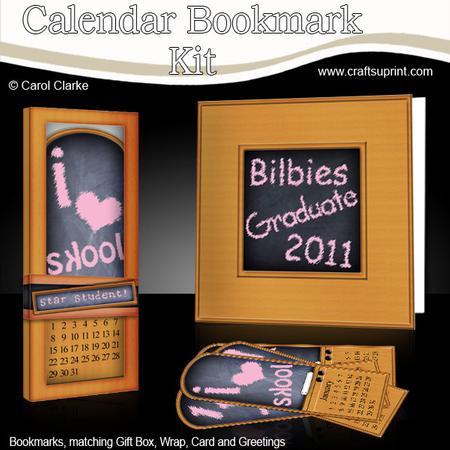 Pink Bilbies School Everlasting Calendar Bookmark Gift Set