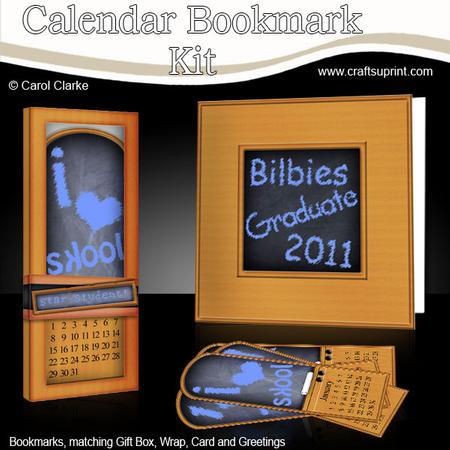 Blue Bilbies School Everlasting Calendar Bookmark Gift Set