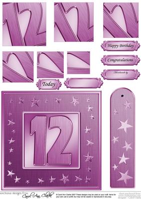 12th Bright Metallic Age Quick Card with Twisted Pyramage