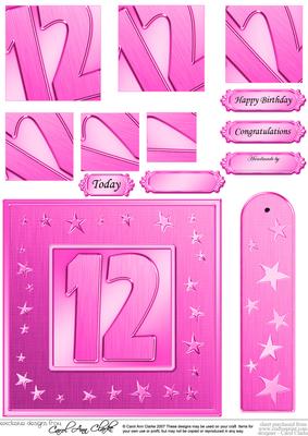 12th Bright Metallic Age Quick Card with Twisted Pyramage
