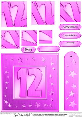 12th Bright Metallic Age Quick Card with Twisted Pyramage