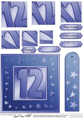 12th Bright Metallic Age Quick Card with Twisted Pyramage