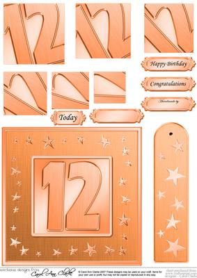 12th Bright Metallic Age Quick Card with Twisted Pyramage