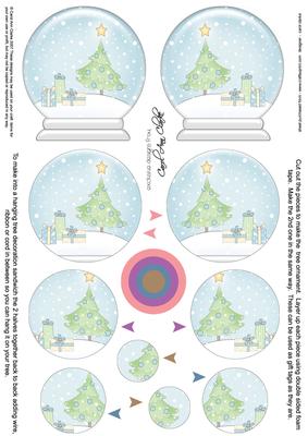 3D Xmas Tree Snow Globe Shaped Tree Decoration