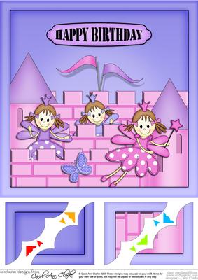 8 x 8 Fairy Castle Scalloped Corner Topper