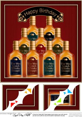 8 x 8 Birthday Whisky Scalloped Corner Topper