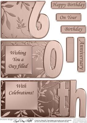 60th Elegant Metallic Book Sheet