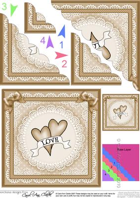 Love Hearts Scallop Corner Side Stacker Topper