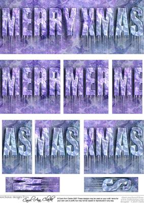 Merry Xmas Icy Dl Side Stacker Topper