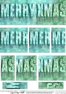 Merry Xmas Icy Dl Side Stacker Topper