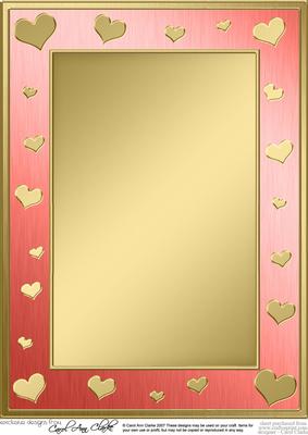 A4 Metallic Romantic Hearts Plain Card Base