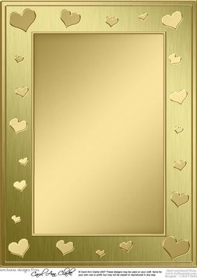 A4 Metallic Romantic Hearts Plain Card Base