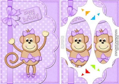 A5 Tu Tu Monkey Scallop Corners and Pyramage