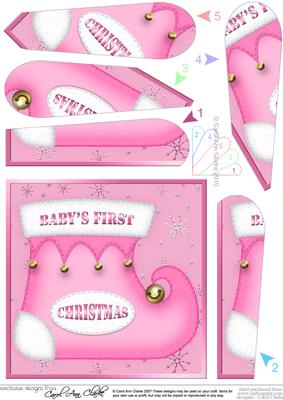 Babys 1st Christmas Stocking Fan Pyramage Topper