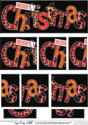 Animal Print Christmas Dl Side Stacker Topper