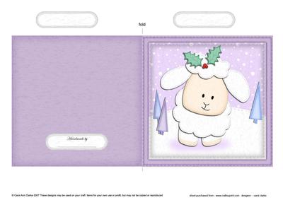 Xmas Little Lamb Quick Cut and Fold Card