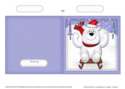 Xmas Ben Polar Bear Quick Cut and Fold Card