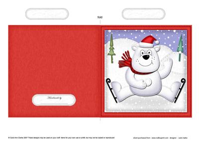 Xmas Ben Polar Bear Quick Cut and Fold Card