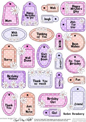Pretty Sorbet Greetings and Tags