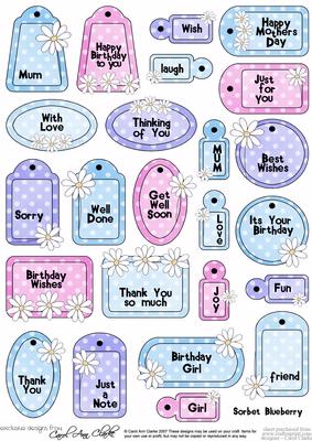 Pretty Sorbet Greetings and Tags