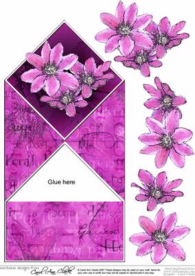 Pink Clematis Diamond Top Card