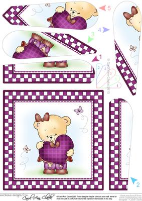 Rosies Heart Quick Card with Fan Pyramage Topper