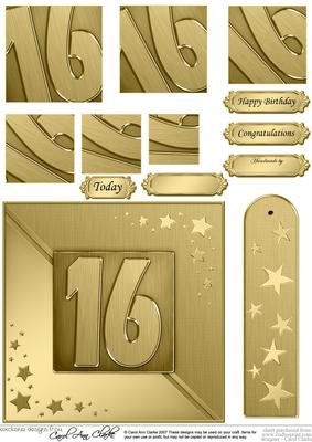 16th Metallic Age Quick Card with Twisted Pyramage