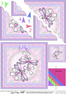 Dreamy Dragonflies Scallop Corner Side Stacker Topper