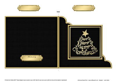 Merry Christmas Tree Cut and Fold Corner Card