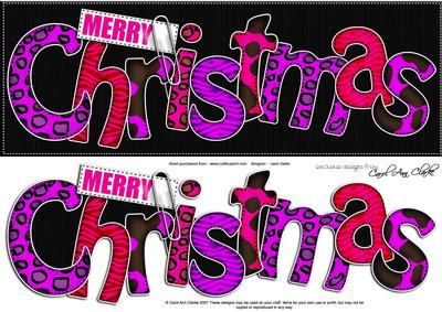 Large Dl Animal Print Christmas Quick Card with 3D Decoupage
