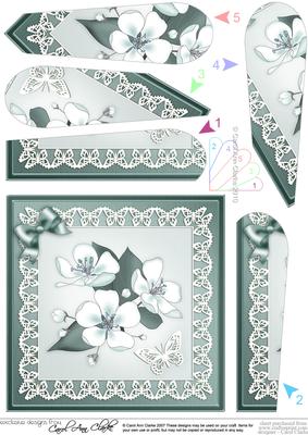 Apple Blossom Quick Card with Fan Pyramage Topper