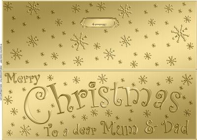 Large Dl Merry Christmas Mum and Dad Quick Cut and Fold Card