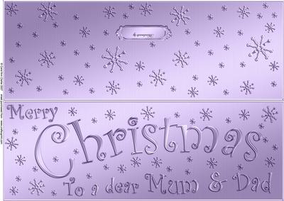 Large Dl Merry Christmas Mum and Dad Quick Cut and Fold Card