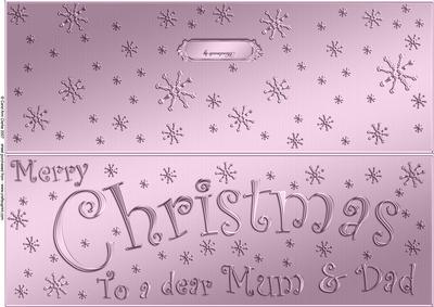 Large Dl Merry Christmas Mum and Dad Quick Cut and Fold Card