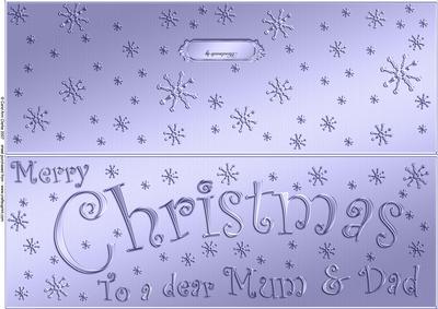 Large Dl Merry Christmas Mum and Dad Quick Cut and Fold Card