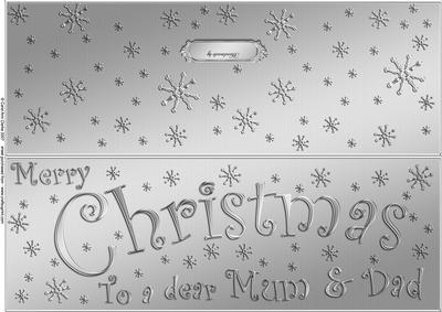 Large Dl Merry Christmas Mum and Dad Quick Cut and Fold Card