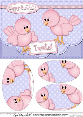 A5 Little Birdie Felties Oval Pyramage Topper