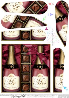 Mr & Mrs Champers N Chocs Fan Pyramage Topper