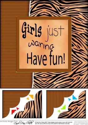 8 x 8 Fun and Funky Animal Print Scalloped Corner Topper