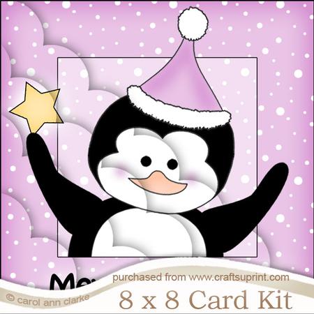 8 x 8 Xmas Penguin Kit with Scalloped Corners
