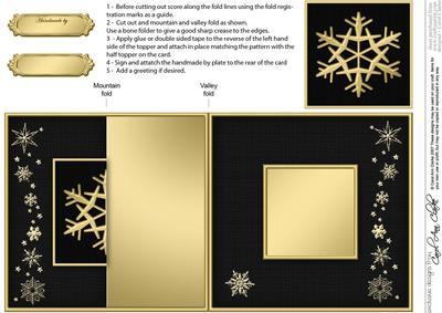 Xmas Snowflake No-hole Fold Back Card