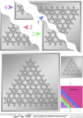 Xmas Snowflake Tree Wavy Corner Side Stacker Topper