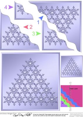 Xmas Snowflake Tree Wavy Corner Side Stacker Topper