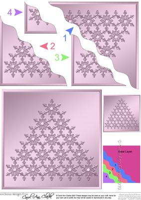 Xmas Snowflake Tree Wavy Corner Side Stacker Topper