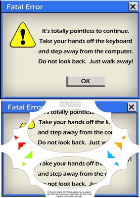 A5 Novelty Fun Computer Greetings Scallop Corners N Pyramage